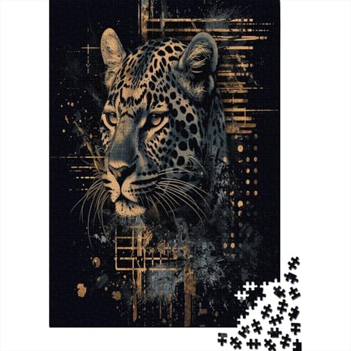 Leopard 1000 Stück Puzzles Für Erwachsene Teenager Stress Abbauen Familien-Puzzlespiel Mit Poster in 1000-teiliges Puzzle Kinder Lernspiel Spielzeug Geschenk Puzzel 1000pcs (75x50cm) von DAZBDEOCK