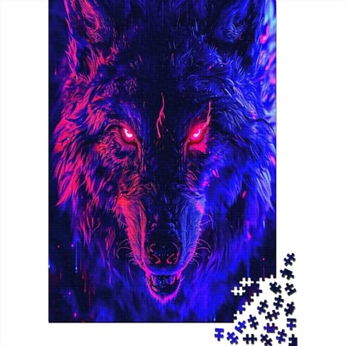 Wolf 1000 Stück Puzzles Für Erwachsene Teenager Stress Abbauen Familien-Puzzlespiel 1000-teiliges Puzzle Kinder Lernspiel Spielzeug Geschenk Puzzel 1000pcs (75x50cm) von DAZBDEOCK