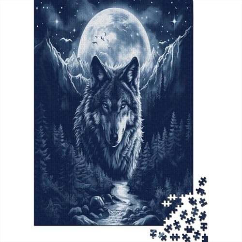 Wolves in The Mondlight Puzzlespiel 1000 Teile, Puzzle Erwachsene 1000 Teile, Impossible Puzzle GesKükenlichkeitsspiel Für Die Ganze Familie, Puzzle Erwachsene 1000 Teile Puzzel 1000pcs (75x50cm) von DAZBDEOCK