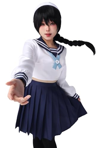 DAZCOS Amanai Riko Cosplay Kostüm Damen US Größe Schulmädchen Uniform mit Kopfbedeckung Strumpfhose, Mehrfarbig, XS von DAZCOS