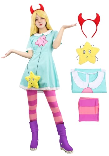 DAZCOS Damen Star Butterfly Cosplay Kostüm - Blau - Large von DAZCOS