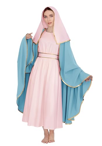 DAZCOS Jungfrau Maria Kostüm für Damen, Halloween, Cosplay, Rosa, Größe XL DAZCOS Jungfrau Maria Kostüm für Damen, Halloween, Cosplay, Rosa, Größe XL von DAZCOS
