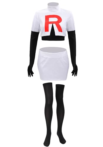 DAZCOS Women US Szie Team Rocket Jesse Printed R Cosplay Costume (X-Small) White von DAZCOS