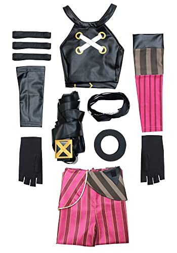 LOL Anime Powder Cosplay Kostüm-Set für Damen (X-Large) von DAZCOS