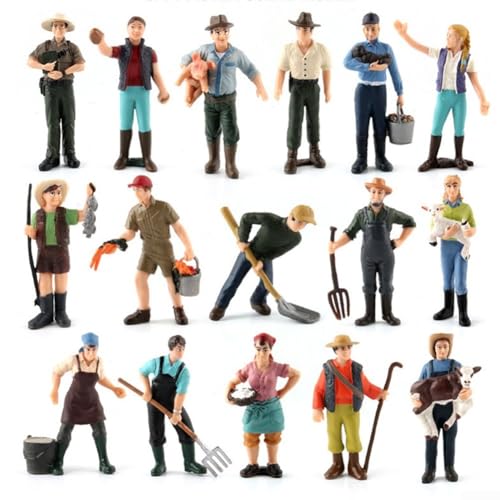 Model People Figuren zur Bauernhofsimulation, geeignet für kleine Modelle und Züge (ZQ373) von DAZZLEEX