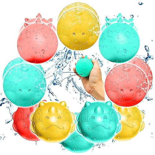 15 Stück Wiederverwendbare Wasserbomben Selbstschließend,Eine Sekunde Schnellfüller Wasserbomben Set,Silikon Wasserballons Wasserspielzeug,Magic Splashy Balls für Sommer Draussen,Pool,Strand Party von DAZZTIME