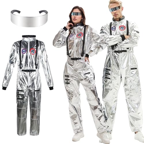 Astronaut Kostüm Herren Frauen,Faschingskostüme Damen,Astronaut Kostüm,astronauten kostüm,Weltall Raumfahrer Anzug,Spaceman Overall Outfit,Faschingskostüme Damen,für Karneval,Fasching,Mottoparty von DAZZTIME