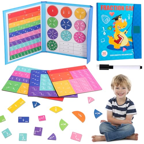 DAZZTIME Bruchrechnen Material Magnetisch,Magnetisches Buch-Bruchteil-Puzzle für Kinder,Magnetisches Bruchbuch,Arithmetisches Lernspielzeug,Bruchrechnen Spiel,Rechenhilfe Ab 7 Jahre DAZZTIME Bruchrechnen Material Magnetisch,Magnetisches Buch-Bruchteil-Puzzle für Kinder,Magnetisches Bruchbuch,Arithmetisches Lernspielzeug,Bruchrechnen Spiel,Rechenhilfe Ab 7 Jahre von DAZZTIME