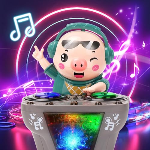 DAZZTIME DJ Swinging Piggy Toy,DJ Elektrische Musik Tanzendes Schwein Spielzeug,DJ Schwingendes Schweinchen,Musikspielzeug,Krabbelnde Spielzeug für Kinder,Früh Lernspielzeug für Kinder. von DAZZTIME