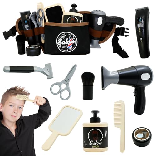 Friseur-und Schminktaschen-Beauty-Set,10 Stück Kinderschminke Set Spielzeug,Styling,Make-Up-Accessoires,Spielset,Kinder Friseur Set,Rollenspielzeug für Jungen & Mädchen Ab 3 Jahren. von DAZZTIME