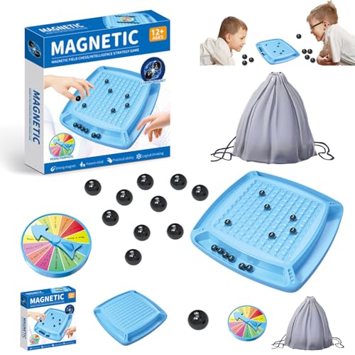 Magnetisches Schachspiel,Kampfschach mit Magnetisch,Magnetisches Stein-Brettspiel,Tisch-Magnetspiel,Magnetisches Kinderschachspielzeug,Tragbares Schachbrett-Party Für Familientreffen. von DAZZTIME