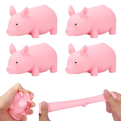 Stress Schwein Stress Spielzeug,4 Stück Anti Stress Schwein,Squishy Squeeze Spielzeug,Kreatives Dekompressions Piggy,Antistress Spielzeug,Squeeze Toys,für Erwachsene und Kinder von DAZZTIME