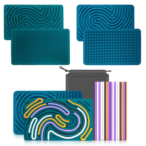 DBAILY Sensorik Spielzeug Activity Board, 2 Stück Silikon Sensory Toys, Mit Reisetasche & 40 Schnüren, Fidget Toys für Kinder ab 3 Jahr & Erwachsene, Spielzeug für Beruhigung, Stress Anxiey, ADHD DBAILY Sensorik Spielzeug Activity Board, 2 Stück Silikon Sensory Toys, Mit Reisetasche & 40 Schnüren, Fidget Toys für Kinder ab 3 Jahr & Erwachsene, Spielzeug für Beruhigung, Stress Anxiey, ADHD von DBAILY