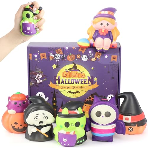 DBPBToU 6er-Pack Halloween Mochi Squishy Toys Set , Halloween Stressball Spielzeug Mitgebsel , Halloween Flummi Party Squeeze Toy Geschenke Kinder von DBPBToU