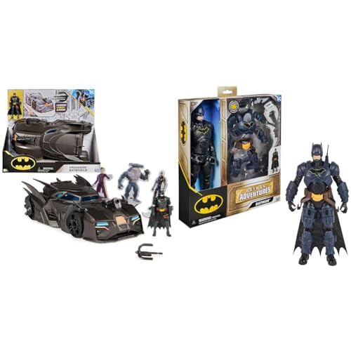 DC Comics Batman Offroad Batmobile mit Fanghaken-Katapult und Gitter-Zelle & Adventures Action-Figur, 30 cm von DC Comics