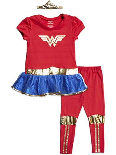 DC Comics Big Girls Wonder Woman Costume T-Shirt and Leggings Set with Crown 6/6X von DC Comics