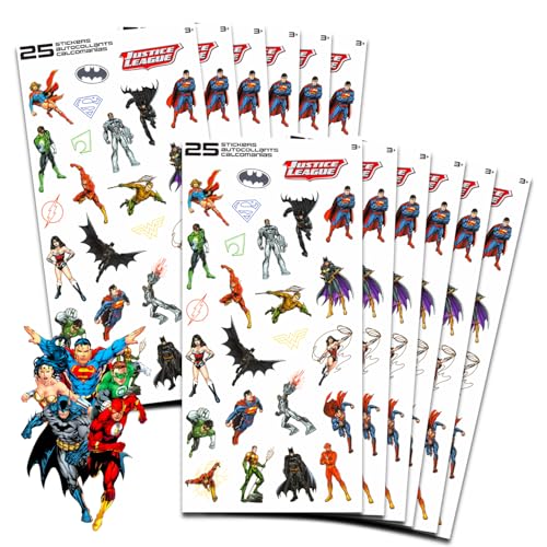 Justice League Partygeschenke für Jungen und Mädchen, 12 Stück, Justice League Aufkleberbögen für Kindergeburtstag, Partytüten | Justice League Partyzubehör von DC Comics