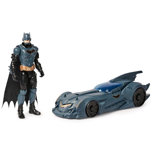 DC Comics Shadow Guardian Batmobile + Batman Actionfigur - Fahrzeug mit Verdeck zum Öffnen, bewegliche 30cm Batman-Actionfigur im Original Comic-Design, für Kinder und Superheldenfans ab 3 Jahren von DC Comics