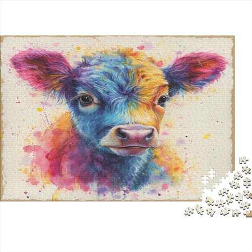 Cute Little Kuh 1000 Stück Puzzles Für Erwachsene Teenager Stress Abbauen Familien-Puzzlespiel 1000-teiliges Puzzle Kinder Lernspiel Spielzeug Geschenk Puzzel 1000pcs (75x50cm) von DCABEIOOE