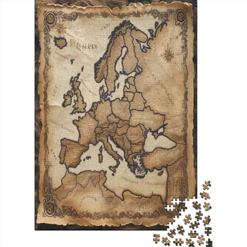 Karte of Europe Puzzle 1000 Teile Puzzles Für Erwachsene Klassische Puzzles 1000 Teile Erwachsene Puzzlespiel Erwachsene 1000 Teile Erwachsenen Puzzlespiel Puzzel 1000pcs (75x50cm) von DCABEIOOE