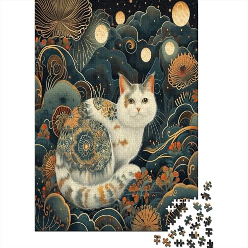 Kat Puzzle 1000 Teile,für Erwachsene, Impossible Puzzle,farbenfrohes Legespiel,GesKükenlichkeitsspiel Für Die Ganze Familie,Erwachsenenpuzzle Puzzel 1000pcs (75x50cm) von DCABEIOOE