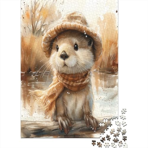 Otter Puzzle 1000 Teile Puzzles Für Erwachsene Lernspiel Herausforderungsspielzeug 1000-teilige Puzzlespiel Für Erwachsene Kinder Puzzel 1000pcs (75x50cm) von DCABEIOOE