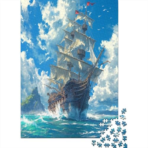 Segelboot 1000 Stück Puzzles Für Erwachsene Teenager Stress Abbauen Familien-Puzzlespiel 1000-teiliges Puzzle Kinder Lernspiel Spielzeug Geschenk Puzzel 1000pcs (75x50cm) von DCABEIOOE