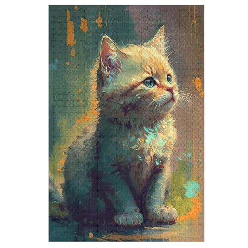 Katze Puzzles 1000 Teile Erwachsener Kniffel Spaß Für Die Ganze Familie, Holzpuzzle Kinder Erwachsene, Impossible Puzzle Schwer 78×53cm Katze Puzzles 1000 Teile Erwachsener Kniffel Spaß Für Die Ganze Familie, Holzpuzzle Kinder Erwachsene, Impossible Puzzle Schwer 78×53cm von DCCCY