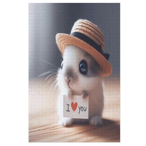 Puzzle Für Kinder, Cute Kaninchen -Puzzles Für Erwachsene, 1000-teiliges Holzpuzzle Für Jugendliche, Tolles 78×53cm Puzzle Für Kinder, Cute Kaninchen -Puzzles Für Erwachsene, 1000-teiliges Holzpuzzle Für Jugendliche, Tolles 78×53cm von DCCCY