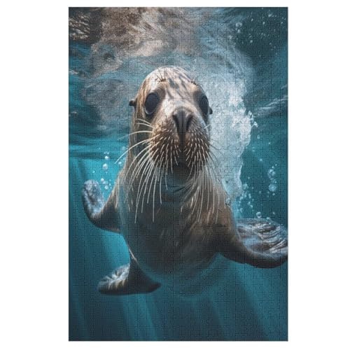 Seal 1000 Teile Puzzle Für Erwachsene, Herausforderung Puzzles - Verringerter Druck Schwieriges Holzpuzzle Für Kinder 12+ 78×53cm Seal 1000 Teile Puzzle Für Erwachsene, Herausforderung Puzzles - Verringerter Druck Schwieriges Holzpuzzle Für Kinder 12+ 78×53cm von DCCCY