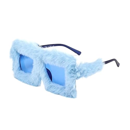 DCNIYT Übergroße Plüsch-Sonnenbrille, weich, flauschig, Winter-Sonnenbrille, quadratischer Rahmen, für Party, Weihnachten, Halloween, Neuheit (C10) von DCNIYT