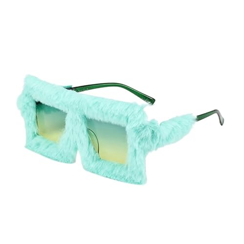 DCNIYT Übergroße Plüsch-Sonnenbrille, weich, flauschig, Winter-Sonnenbrille, quadratischer Rahmen, für Party, Weihnachten, Halloween, Neuheit (C8) von DCNIYT