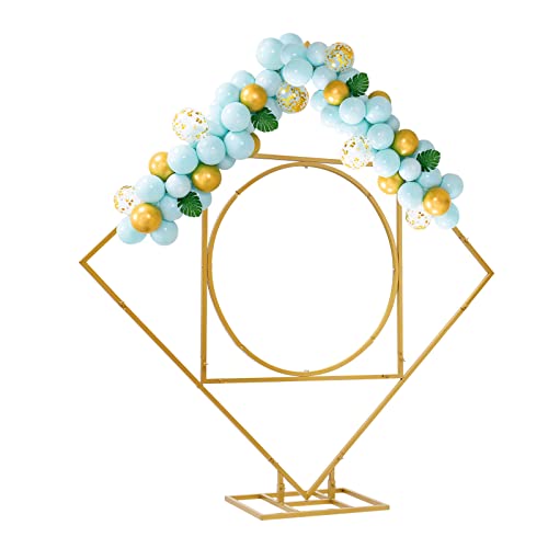 Metall Luftballon Bogen Kit, DIY Hochzeitsbogen 2m Kohlenstoffstahl Hintergrundständer Stand Gold Traubogen Hochzeit Blumen Deko für Geburtstag Party,Hochzeit,Weihnachten von DCSYOG