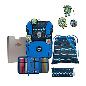 DerDieDas ErgoFlex Tiny Superflash Blue Robot Schulranzenset von DDD