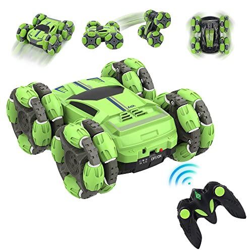 DDULEOG Ferngesteuertes Auto Spielzeug 360°Rotation für Kinder 4WD RC Stunt Auto 2.4 GHz Funkfernsteuerungs für Innenräume, Außenbereiche, Rasenflächen Spielzeug für Geschenk ab 6 Jahren von DDULEOG