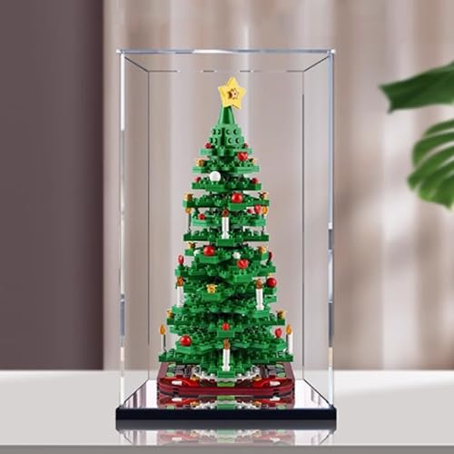 Acryl-Displaybox, kompatibel mit LEGO 40573 kreativem Weihnachtsbaum, transparente Aufbewahrungsbox, zum Schutz des Modells (nur Vitrine) von DDXMML