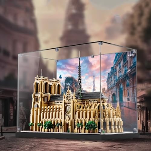 Acryl-Displaybox, kompatibel mit Lego 21061 Notre Dame de Paris, transparente Aufbewahrungsbox, zum Schutz des Modells (nur Vitrine) von DDXMML