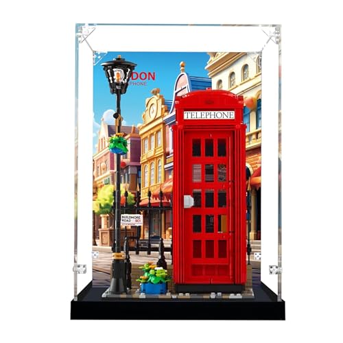 Acryl-Displaybox, kompatibel mit Lego 21347 Londoner Telefonzelle, zum Schutz des Modells (nur Vitrine) von DDXMML