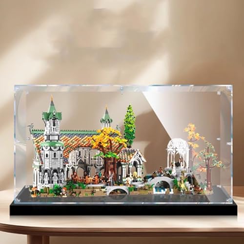 Acryl-Vitrine, kompatibel mit Lego 10316 Herr der Ringe Schloss Modellset, staubdichte transparente Vitrine, Aufbewahrungsbox (nur Vitrine) (Transparent) von DDXMML