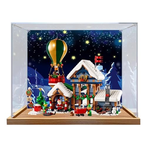 Acryl-Vitrine, kompatibel mit Lego 10339 Santa's Post Office Schaukasten-Set, staubdicht, UV-beständig, transparente Vitrine (nur Vitrine, Kit nicht im Lieferumfang enthalten) (Hintergründe 3 mm) von DDXMML