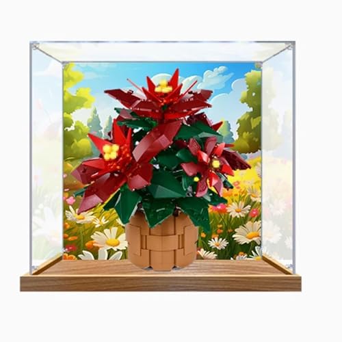 Acryl-Vitrine, kompatibel mit Lego 10370 Weihnachts-Safran-Displaybox-Set, staubdicht, UV-beständig, transparente Vitrine (nur Vitrine, Kit nicht im Lieferumfang enthalten) (Hintergründe 3 mm) von DDXMML