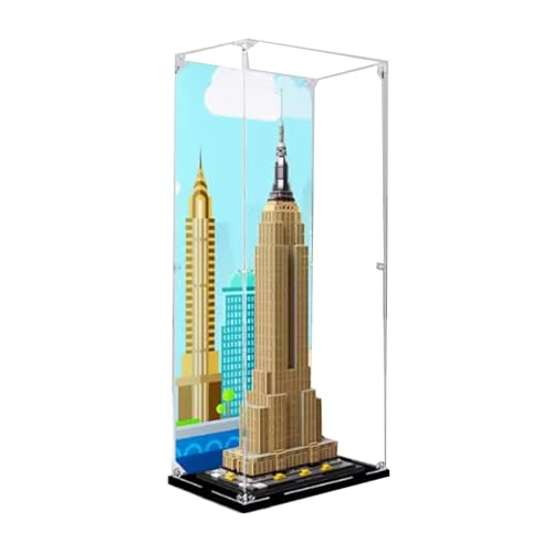 Acryl-Vitrine, kompatibel mit Lego 21046 Architecture Series Empire State Building Schaukasten-Set, staubdicht, UV-beständig, transparente Vitrine (nur Vitrine) von DDXMML