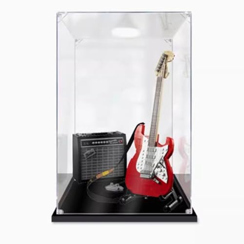 Acryl-Vitrine, kompatibel mit Lego 21329 Gitarre, staubdichtes, transparentes Gehäuse zum Schutz des Modells (nur Vitrine) (2 mm) von DDXMML