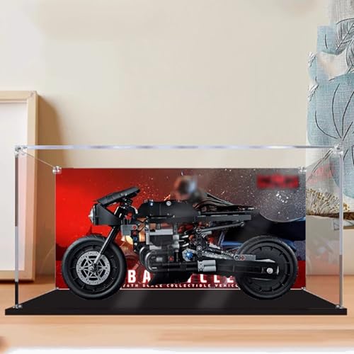 Acryl-Vitrine, kompatibel mit Lego 42155 Fledermaus-Motorrad-Displaybox-Kit, staubdicht, UV-beständig, transparente Vitrine (nur Vitrine, Kit nicht im Lieferumfang enthalten) (Hintergründe) von DDXMML