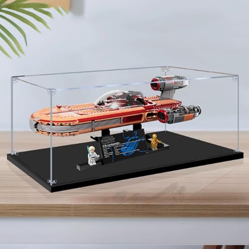 Acryl-Vitrine, kompatibel mit Lego 75341 Luke Skywalker Land Speeder Displaybox-Set, staubdicht, UV-beständig, transparente Vitrine (nur Vitrine) (2 mm) von DDXMML