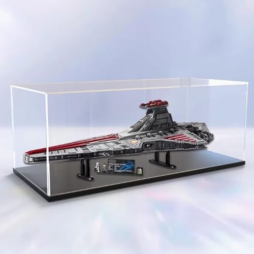 Acryl-Vitrine, kompatibel mit Lego 75367 Cruiser-Displaybox-Kit, staubdicht, UV-beständig, transparente Vitrine (nur Vitrine (schwarzer Sockel) von DDXMML