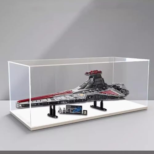 Acryl-Vitrine, kompatibel mit Lego 75367 Cruiser-Displaybox-Kit, staubdicht, UV-beständig, transparente Vitrine (nur Vitrine (weißer Boden) von DDXMML