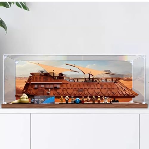 Acryl-Vitrine, kompatibel mit Lego 75397 Segelyacht-Displaybox-Set, staubdicht, UV-beständig, transparente Vitrine (nur Vitrine, Kit nicht im Lieferumfang enthalten) (Hintergründe A) von DDXMML