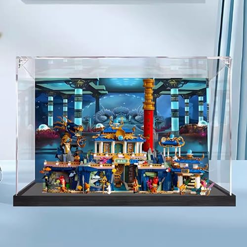 Acryl Vitrine Kompatibel mit Lego 80049 Dragon Palace Modell Set, Staubdichte Transparente Vitrine Aufbewahrungsbox (nur Vitrine) (Hintergrundmodell) von DDXMML