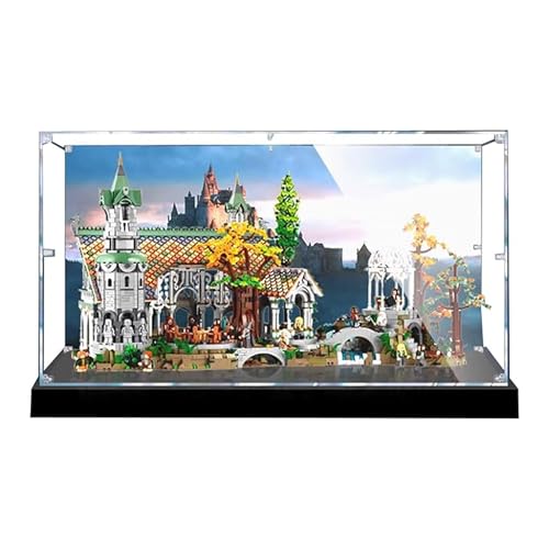 Acrylvitrine Kompatibel mit Lego 10316 Herr der Ringe Schloss Modellset, Staubdichte Transparente Vitrine Aufbewahrungsbox (nur Vitrine) (Hintergrundmodell) von DDXMML